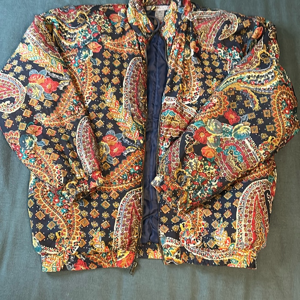 Vintage Robert Stock Silk Paisley full zip jacket